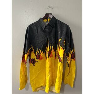 Cowboys Turtle Flame Fire Longsleeve Button Up Shirt